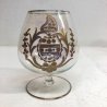 SET 6 ANTICHI BICCHIERI BRANDY CARNIVAL GLASS CRISTALLO DECORO MOLATO DORATO 900