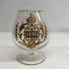 SET 6 ANTICHI BICCHIERI BRANDY CARNIVAL GLASS CRISTALLO DECORO MOLATO DORATO 900
