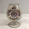 SET 6 ANTICHI BICCHIERI BRANDY CARNIVAL GLASS CRISTALLO DECORO MOLATO DORATO 900