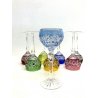 SET 8 BICCHIERI CALICE VINO Roemer CRISTALLO MOLATO MULTICOLOR Bohemian CRYSTAL 