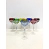 SET 8 BICCHIERI CALICE VINO Roemer CRISTALLO MOLATO MULTICOLOR Bohemian CRYSTAL 