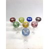 SET 8 BICCHIERI CALICE VINO Roemer CRISTALLO MOLATO MULTICOLOR Bohemian CRYSTAL 