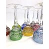 SET 8 BICCHIERI CALICE VINO Roemer CRISTALLO MOLATO MULTICOLOR Bohemian CRYSTAL 