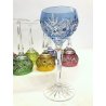 SET 8 BICCHIERI CALICE VINO Roemer CRISTALLO MOLATO MULTICOLOR Bohemian CRYSTAL 