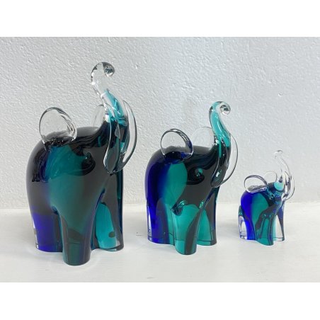 SET 3 ELEFANTI V.NASON VETRO MURANO ITALY TRIO ELEFANTINI ART GLASS ANNI 60 OLD