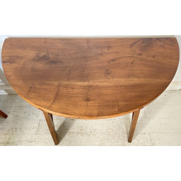 Stead Tavolo Consolle A Mezzaluna In Rovere Annerito – 81x40 Cm – Mobile Da Ingresso Con Ante E Manopole Nere