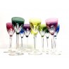 SET 10 BICCHIERI VINTAGE VINO CRISTALLO Val St Lambert MULTICOLOR CUT TO CLEAR