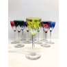 SET 10 BICCHIERI VINTAGE VINO CRISTALLO Val St Lambert MULTICOLOR CUT TO CLEAR