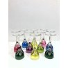 SET 10 BICCHIERI VINTAGE VINO CRISTALLO Val St Lambert MULTICOLOR CUT TO CLEAR