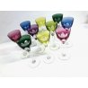 SET 10 BICCHIERI VINTAGE VINO CRISTALLO Val St Lambert MULTICOLOR CUT TO CLEAR