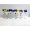 SET 10 BICCHIERI VINTAGE VINO CRISTALLO Val St Lambert MULTICOLOR CUT TO CLEAR