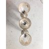 SET 3 ANTICO CALICE VETRO Murano DIPINTO A MANO AVVENTURINE ORO ZECCHINO VINTAGE