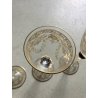 SET 3 ANTICO CALICE VETRO Murano DIPINTO A MANO AVVENTURINE ORO ZECCHINO VINTAGE