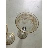 SET 3 ANTICO CALICE VETRO Murano DIPINTO A MANO AVVENTURINE ORO ZECCHINO VINTAGE