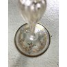SET 3 ANTICO CALICE VETRO Murano DIPINTO A MANO AVVENTURINE ORO ZECCHINO VINTAGE