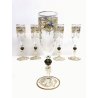 SET 5 ANTICO CALICE CHAMPAGNE VETRO Murano DIPINTO A MANO ORO ZECCHINO VINTAGE