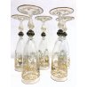 SET 5 ANTICO CALICE CHAMPAGNE VETRO Murano DIPINTO A MANO ORO ZECCHINO VINTAGE
