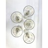 SET 5 ANTICO CALICE CHAMPAGNE VETRO Murano DIPINTO A MANO ORO ZECCHINO VINTAGE