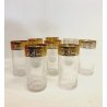 SET 8 BICCHIERI CRISTALLO TUMBLER ALTO Crystal St Louis FRANCE DECORO ORO 50s