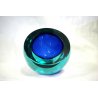 POSACENERE VETRO SOMMERSO MURANO PARABOLICO Seguso F. POLI ART GLASS BLU VERDE
