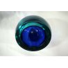 POSACENERE VETRO SOMMERSO MURANO PARABOLICO Seguso F. POLI ART GLASS BLU VERDE