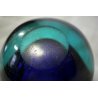 POSACENERE VETRO SOMMERSO MURANO PARABOLICO Seguso F. POLI ART GLASS BLU VERDE