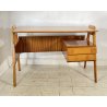 SCRIVANIA DESIGN SCRITTOIO VINTAGE VITTORIO DASSI ANNI 50 LEGNO 2 CASSETTI EPOCA