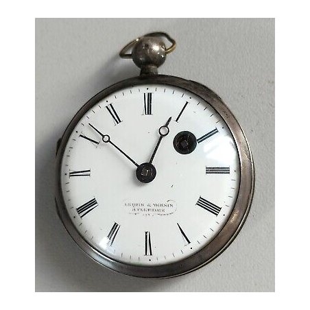 ANTICO OROLOGIO TASCA Lequin & Yersin 1800 OLD POCKET WATCH taschino ARGENTO 800