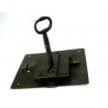 GRANDE RARA ANTICA SERRATURA ferro battuto con CHIAVE '700 DOOR LOCK IRON KEY   