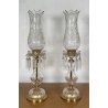 ANTICA COPPIA LUMI ATTRIBUIBILI BACCARAT CANDELIERI CANDELABRI 1900 ABAT JOUR