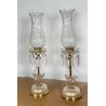 ANTICA COPPIA LUMI ATTRIBUIBILI BACCARAT CANDELIERI CANDELABRI 1900 ABAT JOUR