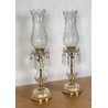 ANTICA COPPIA LUMI ATTRIBUIBILI BACCARAT CANDELIERI CANDELABRI 1900 ABAT JOUR