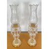 ANTICA COPPIA LUMI ATTRIBUIBILI BACCARAT CANDELIERI CANDELABRI 1900 ABAT JOUR