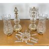 ANTICA COPPIA LUMI ATTRIBUIBILI BACCARAT CANDELIERI CANDELABRI 1900 ABAT JOUR