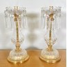 ANTICA COPPIA LUMI ATTRIBUIBILI BACCARAT CANDELIERI CANDELABRI 1900 ABAT JOUR