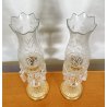 ANTICA COPPIA LUMI ATTRIBUIBILI BACCARAT CANDELIERI CANDELABRI 1900 ABAT JOUR