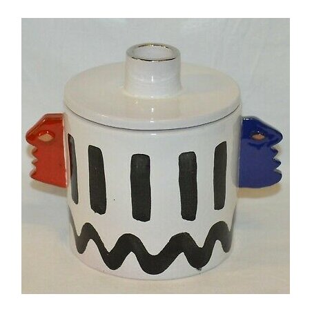 VASO PRESENZE Contenitore Righe DESIGN Ambrogio Pozzi Franco GALLARATE CERAMICA