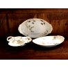 SET PIATTI PORTATA VINTAGE PORCELLANA LIMOGES FRANCE DECORO FLOREALE RAMAGE ORO
