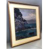 DIPINTO OLIO TAVOLA Ettore Morteo MARINA PAESGGIO RIVIERA LIGURE IMPRESSIONISTA