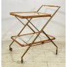 ANTICO CARRELLO BAR DESIGN CESARE LACCA ANNI 50 LEGNO OTTONE CARRELLINO VASSOIO