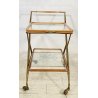 ANTICO CARRELLO BAR DESIGN CESARE LACCA ANNI 50 LEGNO OTTONE CARRELLINO VASSOIO