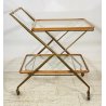 ANTICO CARRELLO BAR DESIGN CESARE LACCA ANNI 50 LEGNO OTTONE CARRELLINO VASSOIO