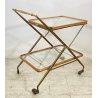 ANTICO CARRELLO BAR DESIGN CESARE LACCA ANNI 50 LEGNO OTTONE CARRELLINO VASSOIO