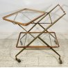 ANTICO CARRELLO BAR DESIGN CESARE LACCA ANNI 50 LEGNO OTTONE CARRELLINO VASSOIO