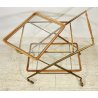 ANTICO CARRELLO BAR DESIGN CESARE LACCA ANNI 50 LEGNO OTTONE CARRELLINO VASSOIO
