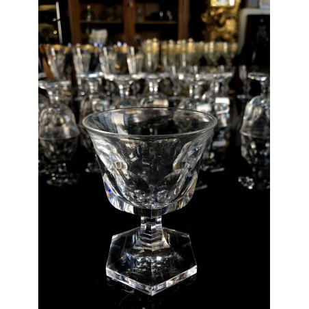 SET 8 BICCHIERI CALICE 11 cm CRISTALLO BOEMIA MARCHIO K-a CRYSTAL VINTGE GLASS