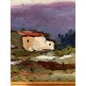 QUADRO DIPINTO OLIO TAVOLA Maggi PAESAGGIO RURALE CAMPAGNA CAMPI CASALI '900