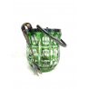 CESTELLO GHIACCIO con PINZE VINTAGE CRISTALLO BOEMIA MOLATO CUT to CLEAR VERDE 