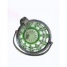 CESTELLO GHIACCIO con PINZE VINTAGE CRISTALLO BOEMIA MOLATO CUT to CLEAR VERDE 