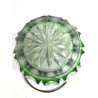 CESTELLO GHIACCIO con PINZE VINTAGE CRISTALLO BOEMIA MOLATO CUT to CLEAR VERDE 